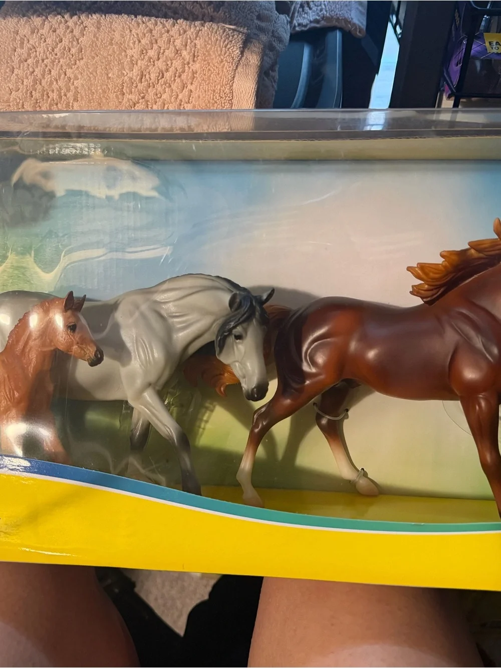 Breyer Playful Pony Set Horse Trio in Brown, Gray, Chestnut